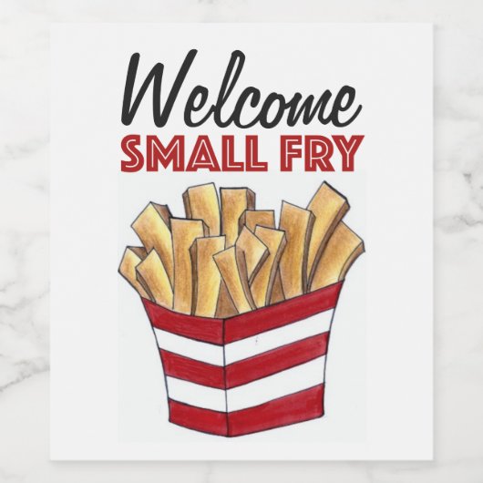 Willkommen Kleine Fry French Fries Feinschmecker B Weinetikett (Einzelnes Label)