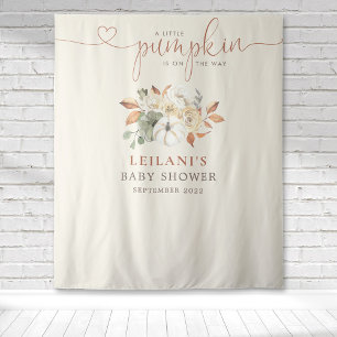 Willkommen Kleine Pumpkin Rustic Floral Baby Dusch Wandteppich