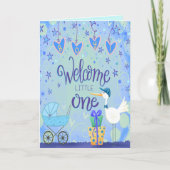 Willkommen Kleiner Baby Junge Whimsical Niedlich Karte (Vorderseite)