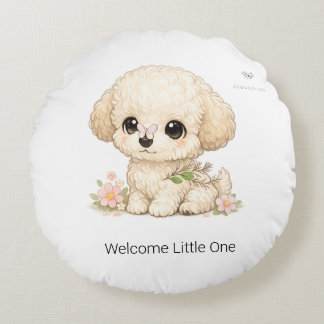 Willkommen Kleines Eins Chibi Toy Pudel Runde Kiss Rundes Kissen