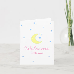 Willkommen Kleines Eins Pinke Babykarte für neues Karte