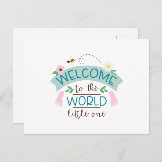 Willkommen Kleines Postkarte (Vorne/Hinten)