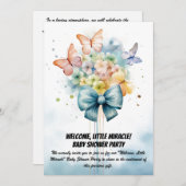 Willkommen, kleines Wunder! - Baby Shower Party In Einladung (Vorne/Hinten)