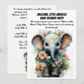 Willkommen, kleines Wunder! - Baby Shower Party In Einladung (Vorne/Hinten)