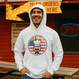 Willkommen Koch mit amerikanischer Flagge Hoodie