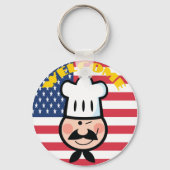 Willkommen Koch mit amerikanischer Flagge Schlüsselanhänger (Vorderseite)