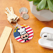 Willkommen Koch mit amerikanischer Flagge Schlüsselanhänger