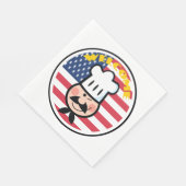 Willkommen Koch mit amerikanischer Flagge Serviette (Ecke)