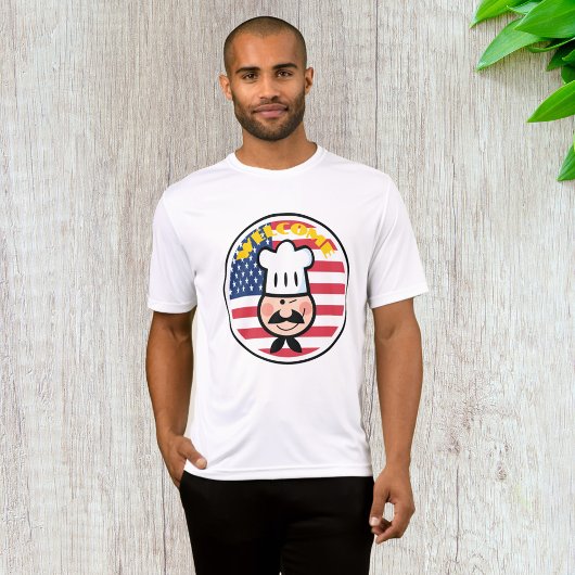 Willkommen Koch mit amerikanischer Flagge T-Shirt