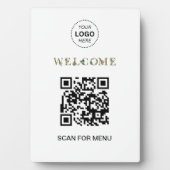 Willkommen Kundenspezifischer QR-Code Logo Moderne Fotoplatte (Vorderseite)