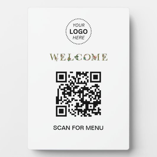 Willkommen Kundenspezifischer QR-Code Logo Moderne Fotoplatte (Vorderseite)