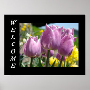 WILLKOMMEN Kunstdrucke Poster Frühlings-Tulpen-Blu