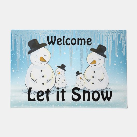 Willkommen Lassen Sie es Schneeschuhmen Fußmatte (Vorderseite)