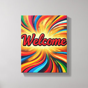 Willkommen Leinwanddruck auf Wandkunst Design 