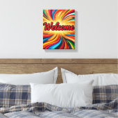 Willkommen Leinwanddruck auf Wandkunst Design  (Insitu (Schlafzimmer))