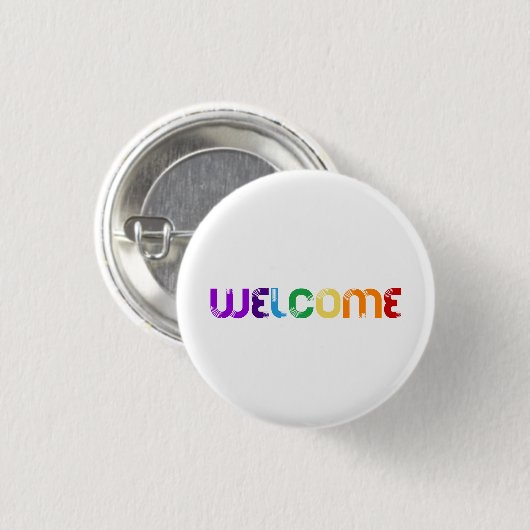 Willkommen LGBT-Regenbogenflagge Button (Vorne & Hinten)
