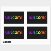 Willkommen LGBT-Regenbogenflagge Rechteckiger Aufkleber (Blatt)