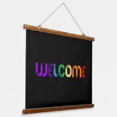 Willkommen LGBT-Regenbogenflagge Wandteppich Mit Holzrahmen (Gewinkelt)