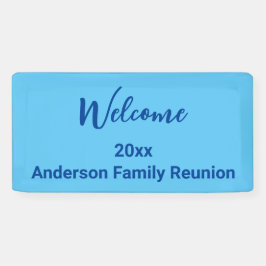 Willkommen Light Blue & Dark Blue Name Family Wied Banner
