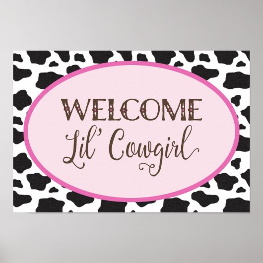 Willkommen Lil' Cowgirl Baby Duschbanner Poster (Vorne)