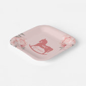 Willkommen Little Lady Blush Pink Peony Pappteller (Gewinkelt)