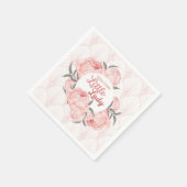 Willkommen Little Lady Blush Pink Peony Serviette (Ecke)