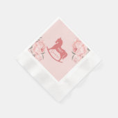 Willkommen Little Lady Blush Pink Peony Serviette (Ecke)