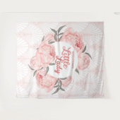 Willkommen Little Lady Blush Pink Peony Wandteppich (Vorderseite (Horizontal))