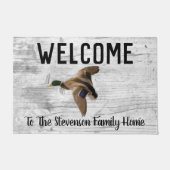 Willkommen Mallard Duck Family Name Zuhause Hütte Fußmatte (Vorderseite)