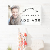 Willkommen Männchen jedes Alters Geburtstagsparty  Banner (Insitu)