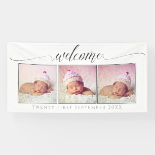 Willkommen Maßgeschneiderte 3-Foto Portrait Frame  Banner