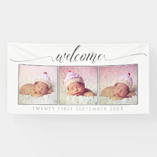 Willkommen Maßgeschneiderte 3-Foto Portrait Frame Banner