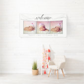 Willkommen Maßgeschneiderte 3-Foto Portrait Frame Banner (Insitu)