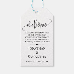 Willkommen minimalistische moderne Typografie-Gast Geschenkanhänger