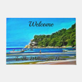 Willkommen Mismaloya Fischerboote 0346 Fußmatte (Vorderseite)