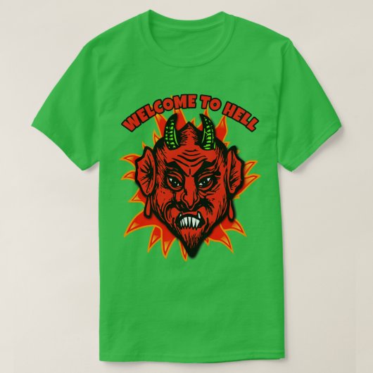 WILLKOMMEN, MIT DEVIL ZU HELFEN T-Shirt (Design vorne)