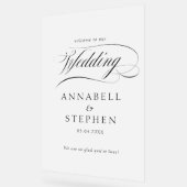 Willkommen! Modern, kalligrafisch, Hochzeit Acrylschild (Winkel)