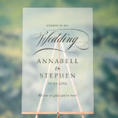 Willkommen! Modern, kalligrafisch, Hochzeit Acrylschild (Neutral)