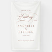 Willkommen! Modern, kalligrafisch, Hochzeit Banner (Vertikal)