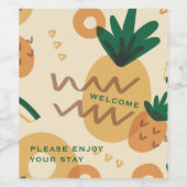 Willkommen | Moderne Ananas | Mietwohnung Weinetikett (Einzelnes Label)