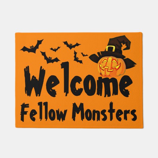 Willkommen Monsters Jack O'Lantern Fußmatte (Vorderseite)