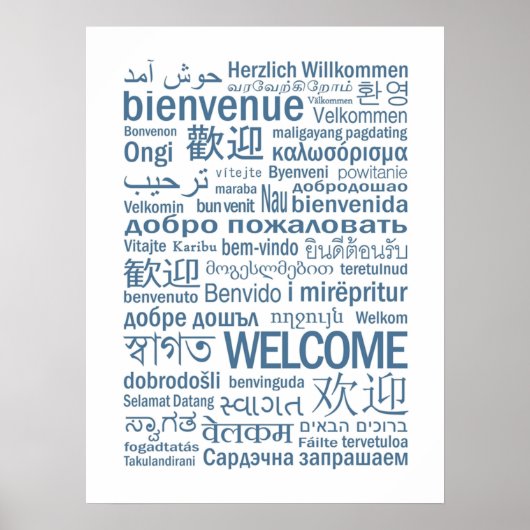 Willkommen Multilingual blass Poster (Vorne)