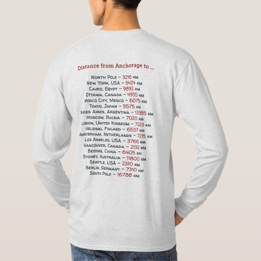 Willkommen nach Alaska. Anchorage - Farblogo T-Shirt (Rückseite)