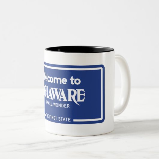 Willkommen nach Delaware - USA Verkehrsschild Zweifarbige Tasse (VorderseiteRechts)