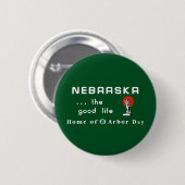 Willkommen nach Nebraska - USA Verkehrsschild Button (Vorne & Hinten)