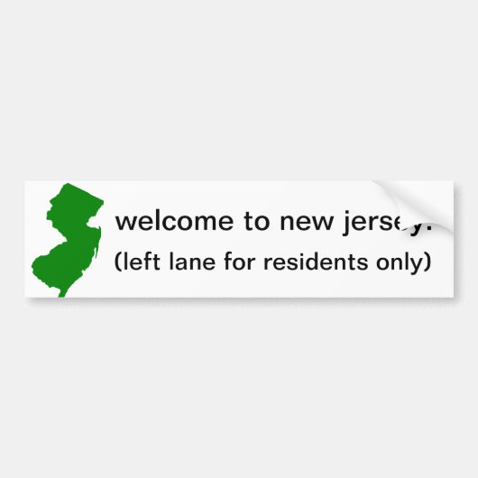 Willkommen nach New-Jersey Autoaufkleber (Vorne)