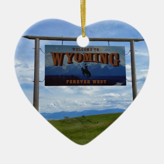 Willkommen nach Wyoming Keramik Ornament (Vorne)