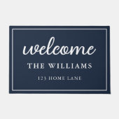 Willkommen Name der blauen Navy-Familie Personalis Fußmatte (Vorderseite)