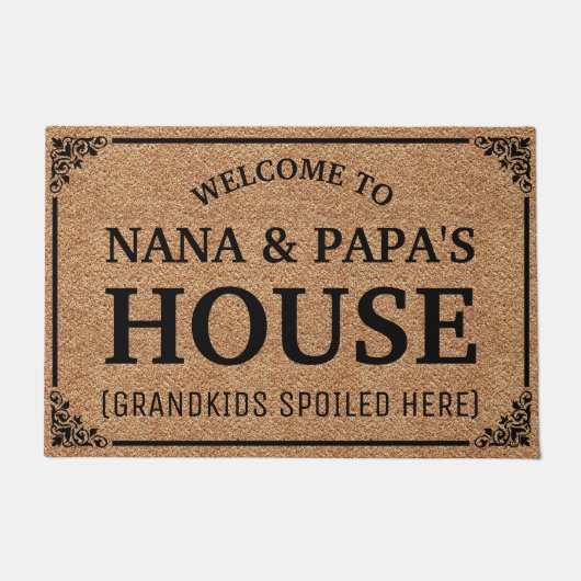 Willkommen NANA & PAPA's House Grandkids verwöhnt  Fußmatte (Vorderseite)