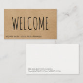 Willkommen | natürliche Textur Visitenkarte (Vorne/Hinten)